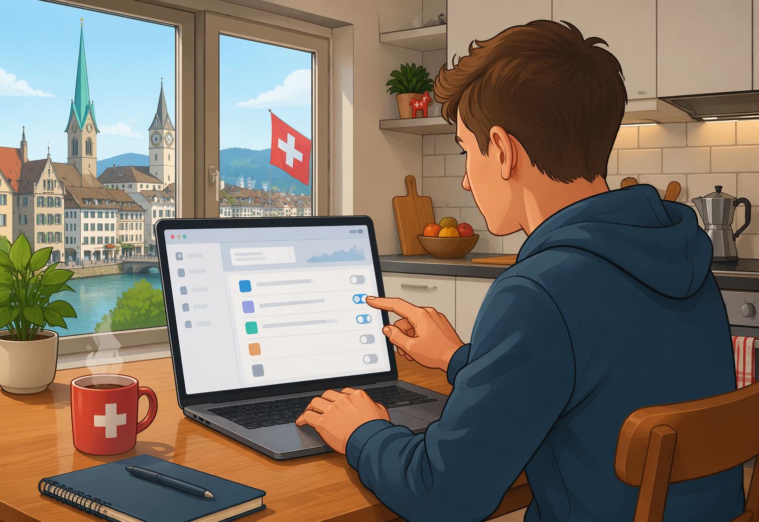 Person deaktiviert startende Programme am Laptop